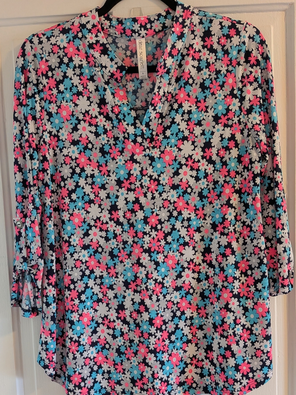 Dear Scarlett Navy Lizzy Top Like New